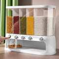 Acrylic Partitioned Rice and Cereal Dispenser White Food Storage Containers