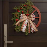 40cm Rustic Christmas Wheel Wreath Christmas Wreaths Wreaths & Garlands