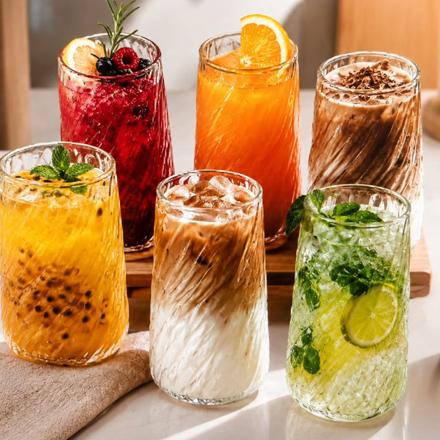 380ml Cyclone Texture Glass Drinkware Tumblers