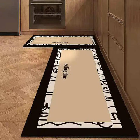 2 Pc Rubber Bottom Anti-Slip Kitchen Mat Set Kitchen mat Rugs