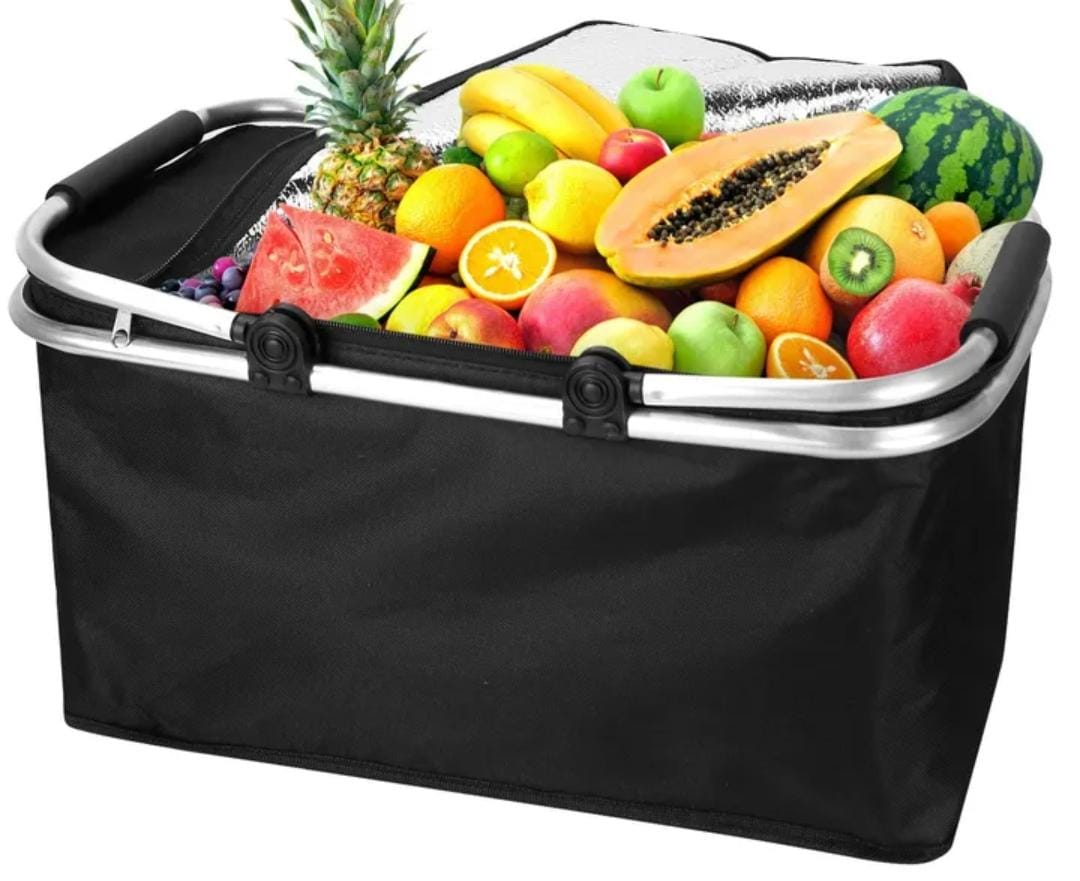 Picnic Foldable Insulated Portable Bag Available in Black, Red, and Blue 48x28x22 cm