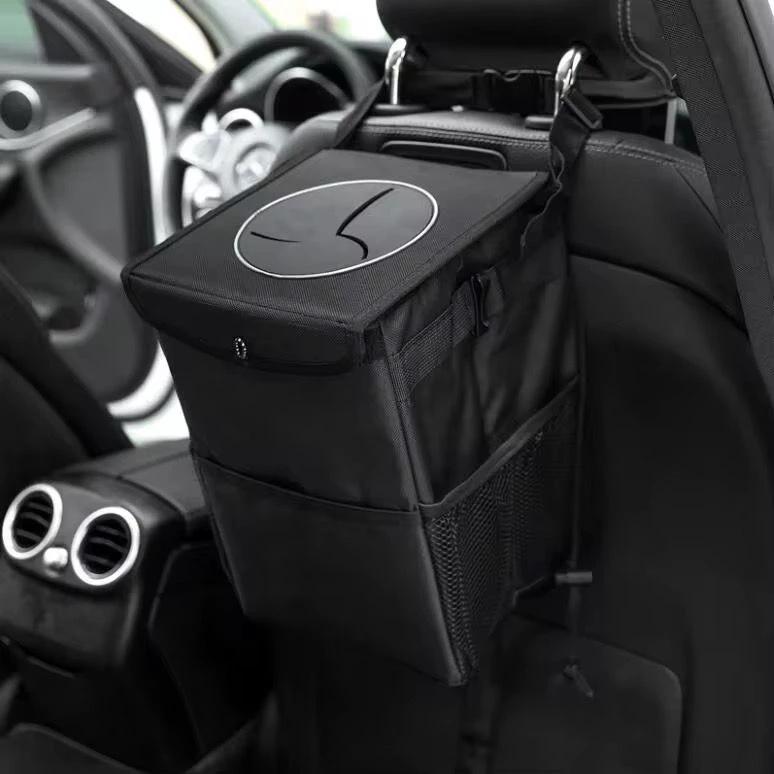 Foldable Leakproof Car Trash Can Organizer with Waterproof Lining 30×20×20cm Car trash can Vehicle Organizers