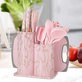 25pcs Silicone Spoon Set Kitchen & Dining Slotted Spoons