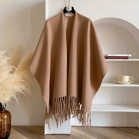 Fringe Poncho Wrap Shawl Cold essentials Scarves & Shawls