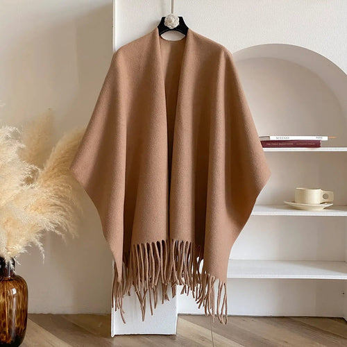 Fringe Poncho Wrap Shawl Cold essentials Scarves & Shawls