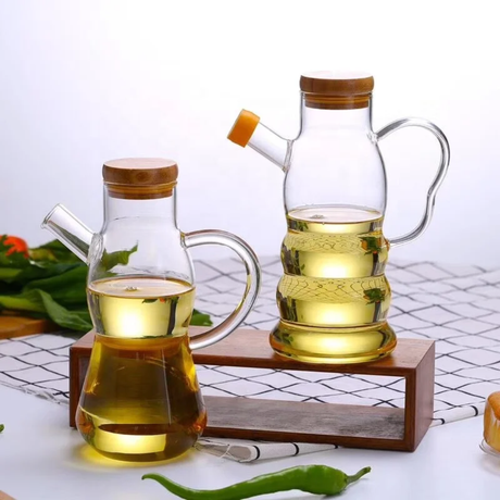 Glass Oil Jar with Bamboo Lid 650ml