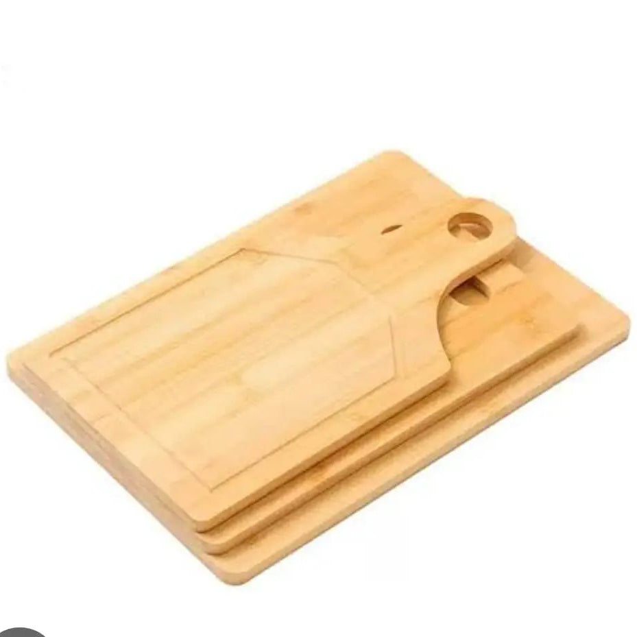 3-Piece Bamboo Cutting Board Set with Handle Cutting Boards