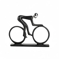 Modern Cyclist Black Figurine Sculptures & Statues