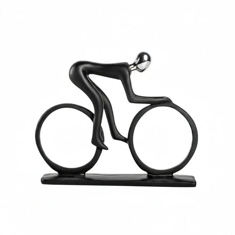 Modern Cyclist Black Figurine Sculptures & Statues