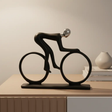 Modern Cyclist Black Figurine Sculptures & Statues