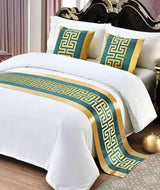 1pc Bedrunner with 2 Matching Pillowcases – Elegant Bedroom Decor Set