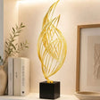Large Gold Metal Flame Sculpture Sculpture Sculptures & Statues