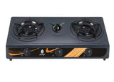 Nunix 3Burner Gas Stove Efficient Triple Burner with Metallic Top and Manual Ignition.