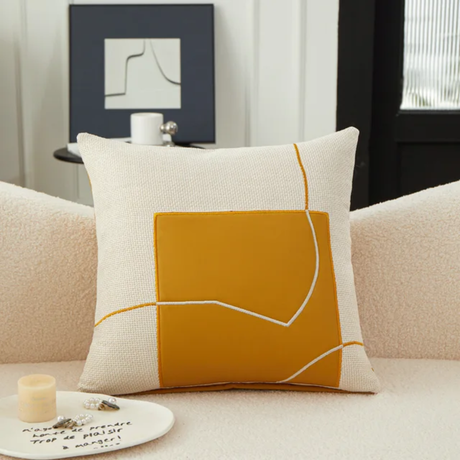 5pcs Geometric Embroidery Pillow Case 45x45cm Cushion Cover for Sofa & Living Room Decor.