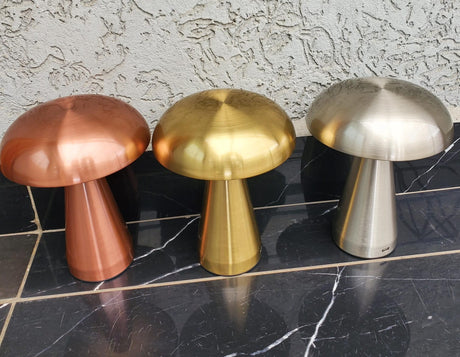 Retro Mushroom LED Night Light Rechargeable, Wireless & Portable Warm, Yellow, or Natural Light