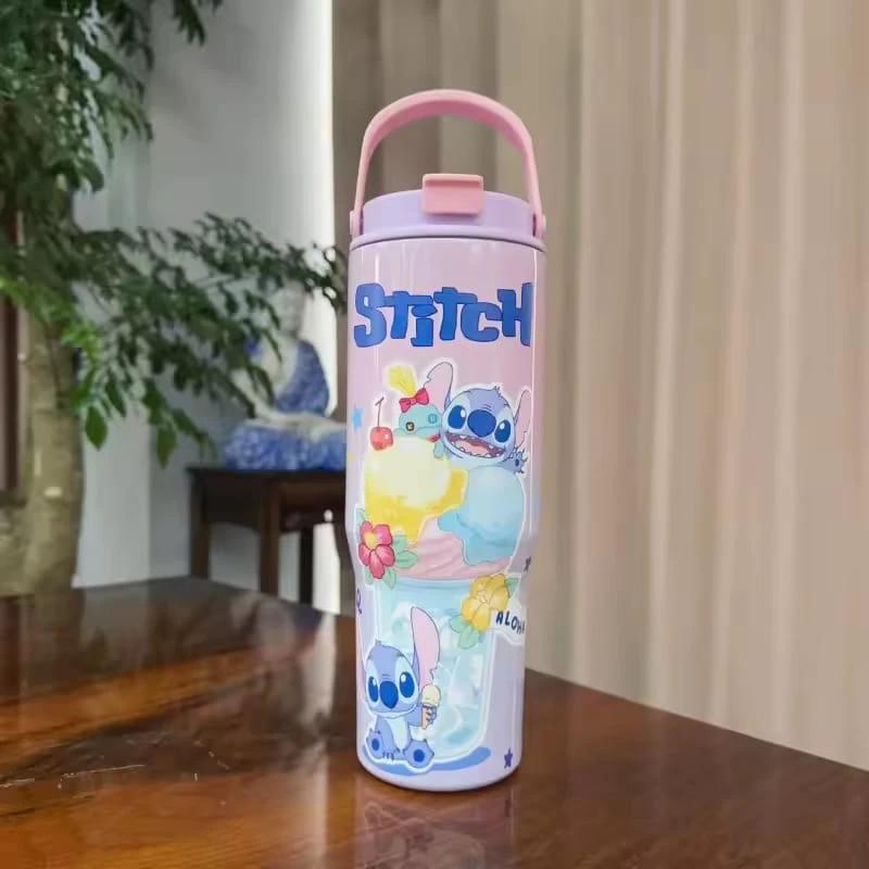 Customized Cartoon Character (Stitch) Stainless Steel Insulated Tumbler with Portable Handle Tumbler