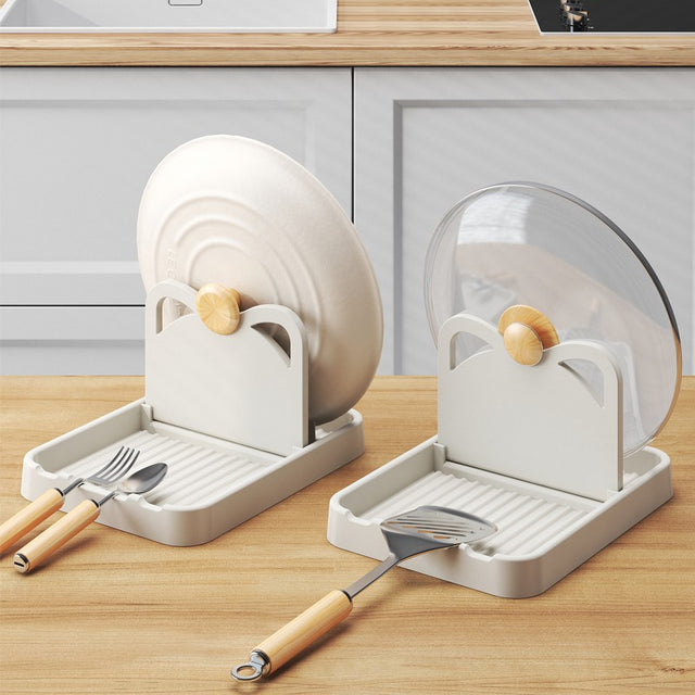 Pot Lid Rack and Spoon Holder – Dual Function Kitchen Organizer
