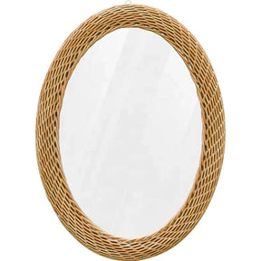 Big Size Modern Oval Rattan Bamboo Decorative Mirror 100x80cm Mirror Mirrors