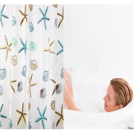 Shower Curtains with Hooks 180x200cm Waterproof PEVA Bathroom Curtain