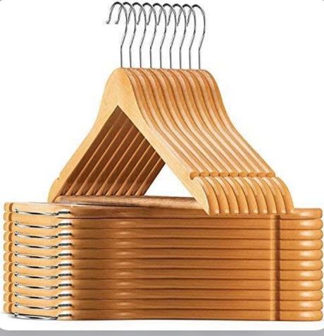 10pcs Wooden Hangers Set – Strong, Polished and Space-Saving Design