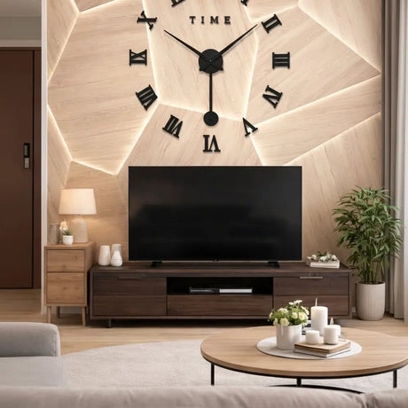 3D Roman Numeral Acrylic Mirror Wall Clock Home Decor Wall Clocks