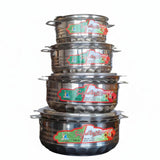 Signature Stainless Steel Hot Pot 4Piece Set 1000ml,1500ml,2500ml and 3500ml Insulated Food Warmers Food Warmers