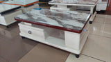 Modern Marble Top Coffee Table with two sided Storage Drawers