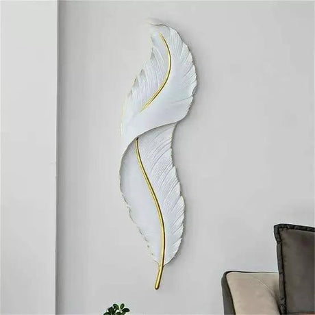 White Nordic Feather LED Wall Light Wall art Wall Art