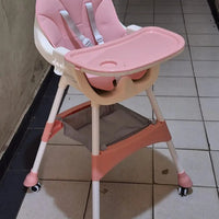 Baby Feeding Chair Foldable Height Adjustable With Wheels Kids Essentials High Chairs