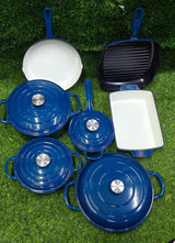 Original Heavy Duty Enamel Cast Iron 11pcs Cookware Set S JADE