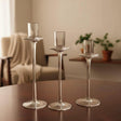 3pcs Glass Candle Holder Set – Clear Design Candle Holders