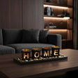 HOME Branded 4 Piece Glass Candle Holder Set with Wooden Base and Pebbles Candle Holders