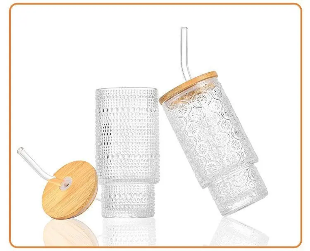 Furaha Finds Embossed Vintage Glass Cup
