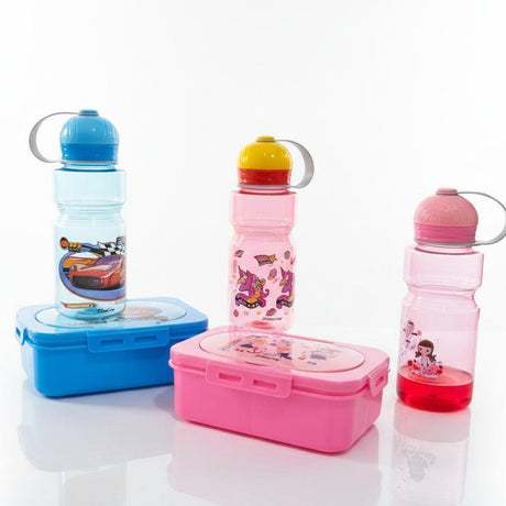 Bento Lunch Box with 3 Compartments Spoon and Fork 1100ml