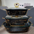 3pc Marble PorcelainModern Chafing Dish Set Sizes 11" 13" 15"