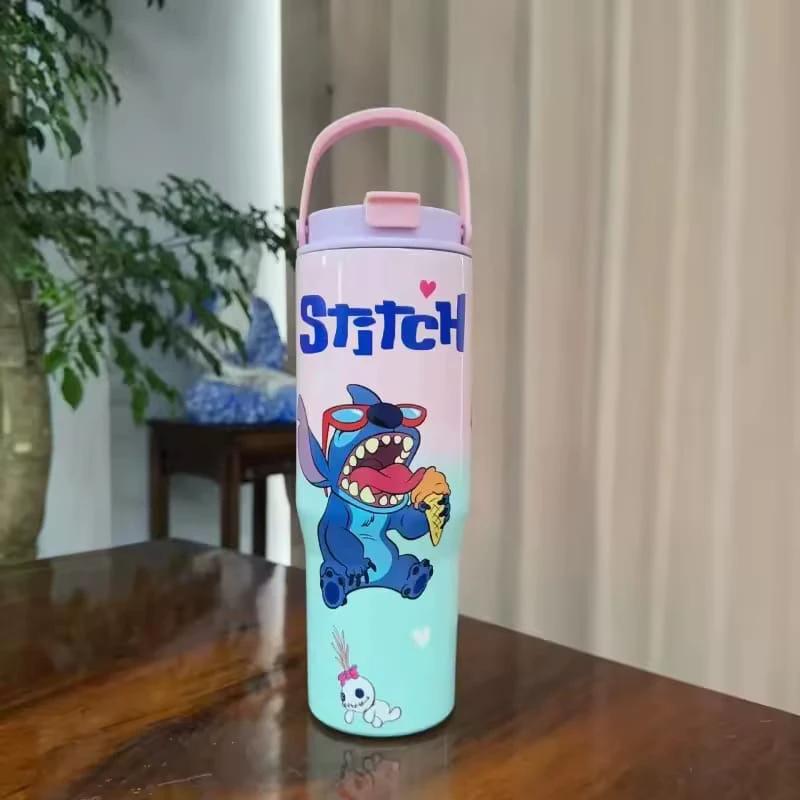 Customized Cartoon Character (Stitch) Stainless Steel Insulated Tumbler with Portable Handle Tumbler