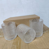 6 Piece Embossed Water/Juice Glass Set- Furaha Finds Kenya
