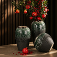 Dark Green and Gold Accent Vase Set 3pcs Ceramic vase Vases