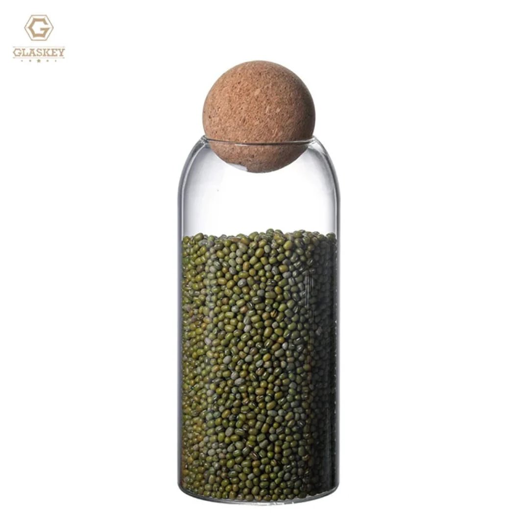 3pc Glass Storage Jars with Cork Lids Storage jar Food Storage Containers