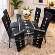 6-Seater Glass Top Dining Table Set Dining Set Dining Tables