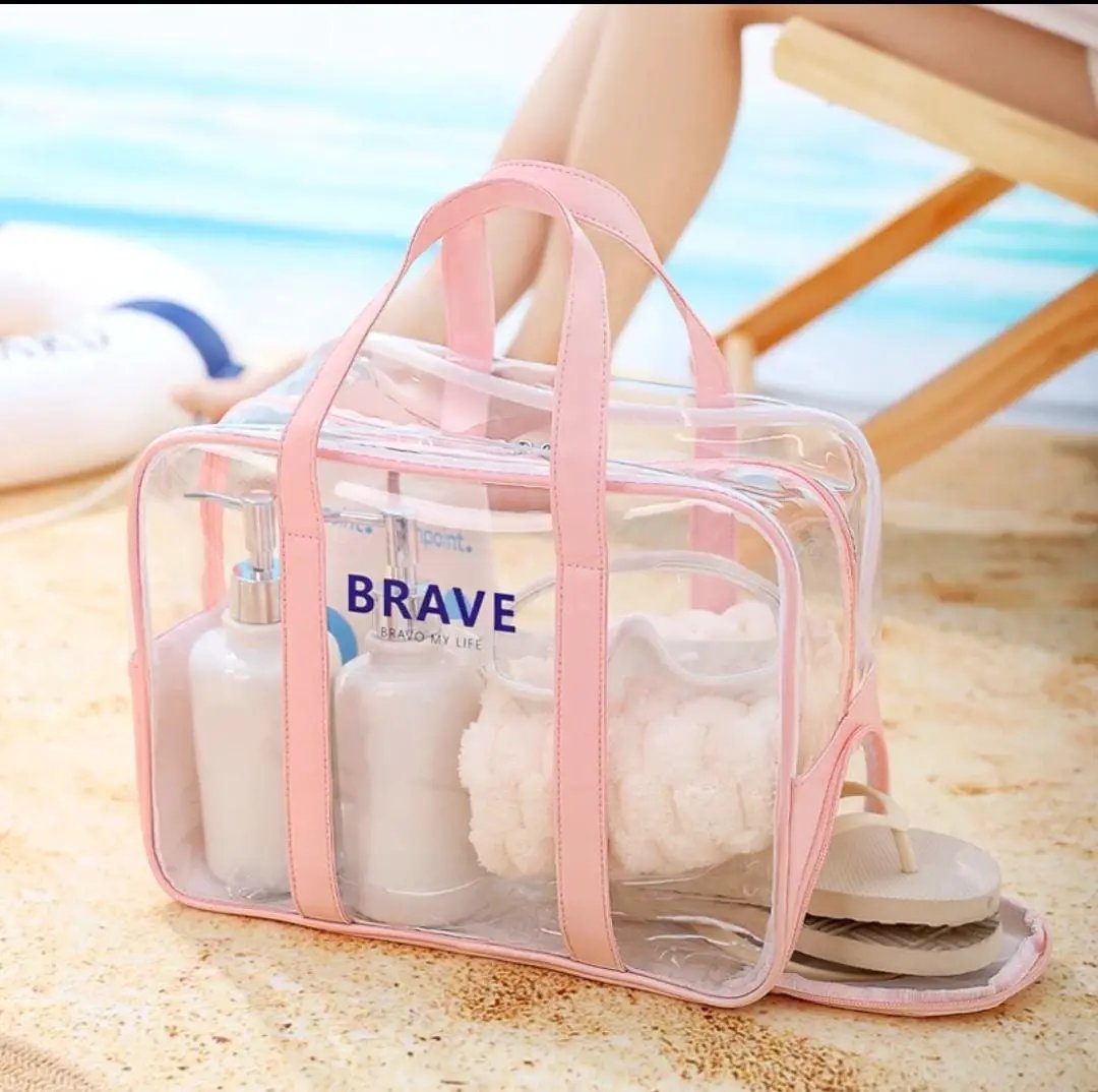 Clear Zip Tote Beach Bag Swim bag Tote Bags