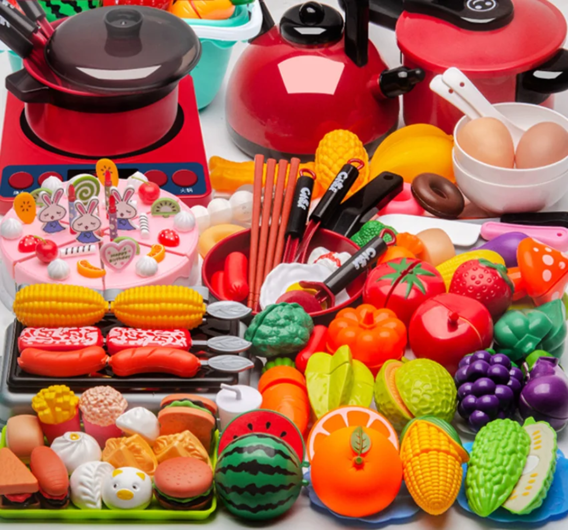 61pcs Kids Kitchen Cookware Playset – Pretend Cooking Educational Toy