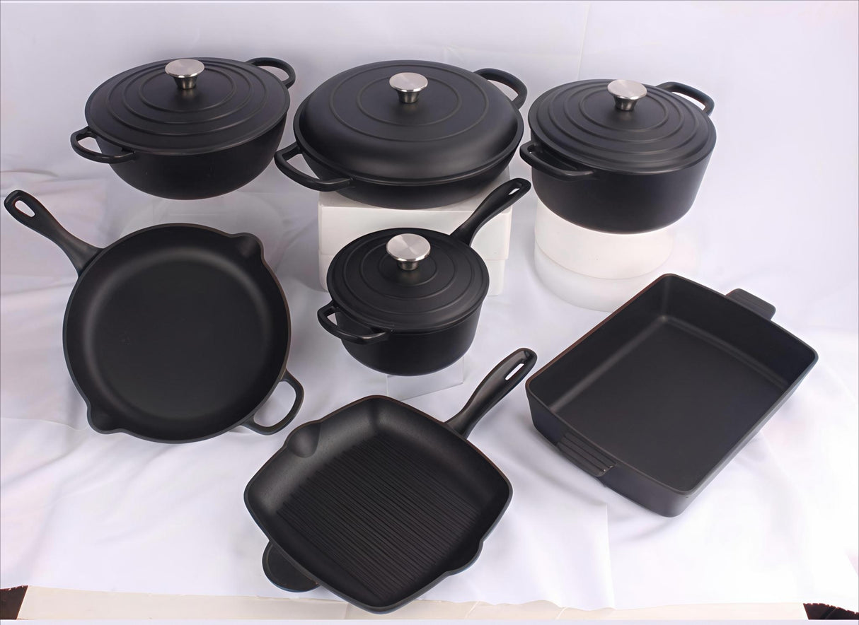 Original Heavy Duty Enamel Cast Iron 11pcs Cookware Set S JADE
