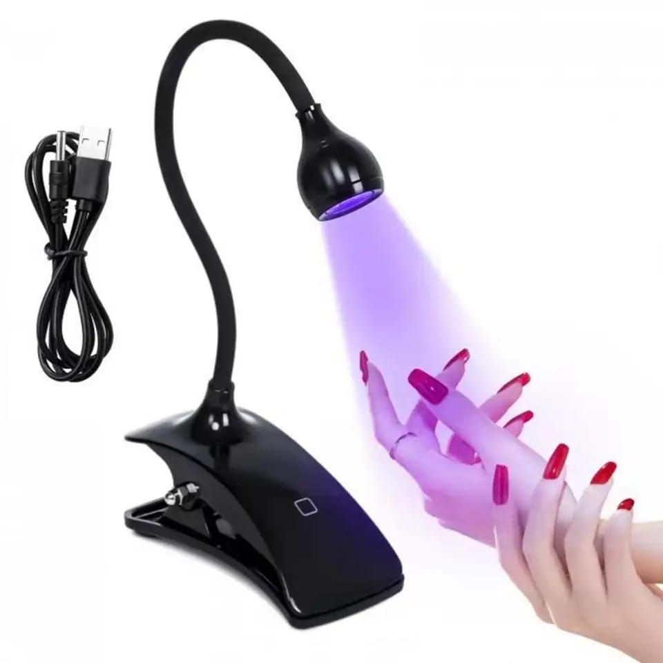 Portable UV Nail Polish Lamp – USB Mini Clip-On Gel Dryer
