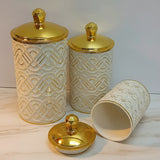 3-in-1 Gold Accent Storage Jar Set Storage jar set Storage & Organization