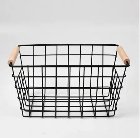 Metal Wire Storage Basket with Handle Wrought Iron Art Organizer for Fruits, Snacks & Sundries Versatile Storage for Kitchen, Bathroom.- Furaha Finds Kenya