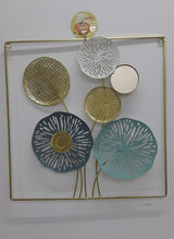 Wall Hanging Gold Plated Metallic Flower Decoration – Rectangular, Round, and Square