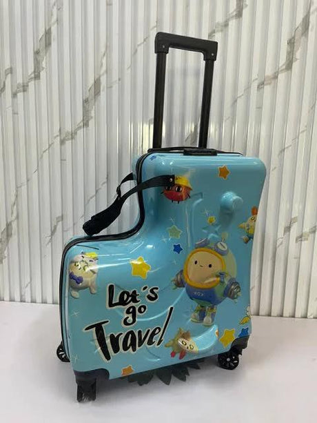 Unisex Kids Cartoon Travel Suitcase on Wheels 54x22x42cm Bags & Luggage Kids' Suitcases