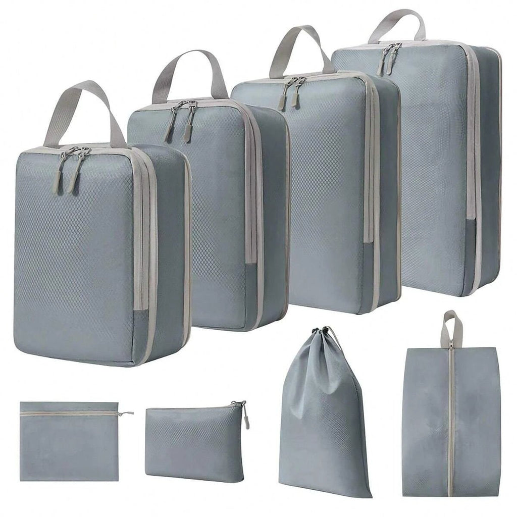 8pcs Compressible Travel Packing Cubes Waterproof Luggage Organizer Set Packing Organizers