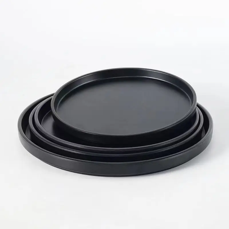 6pcs Black Ceramic Plates – Dishwasher and Microwave Friendly